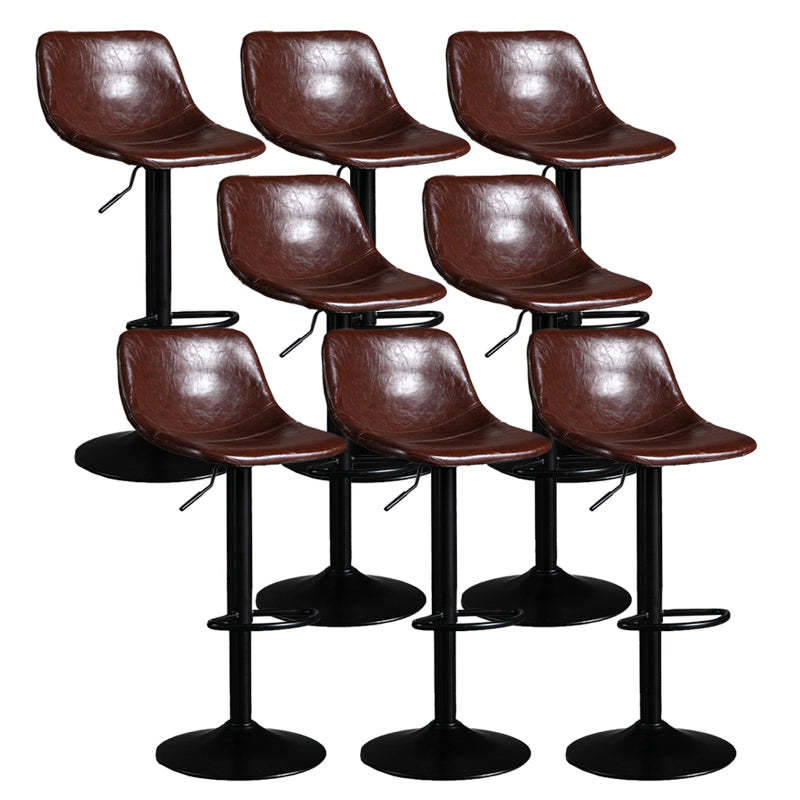 Industrial Metal Barstool Faux Leather Counter Stool for Home