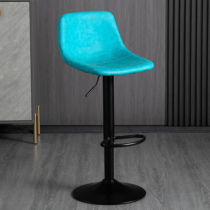 Industrial Metal Barstool Faux Leather Counter Stool for Home