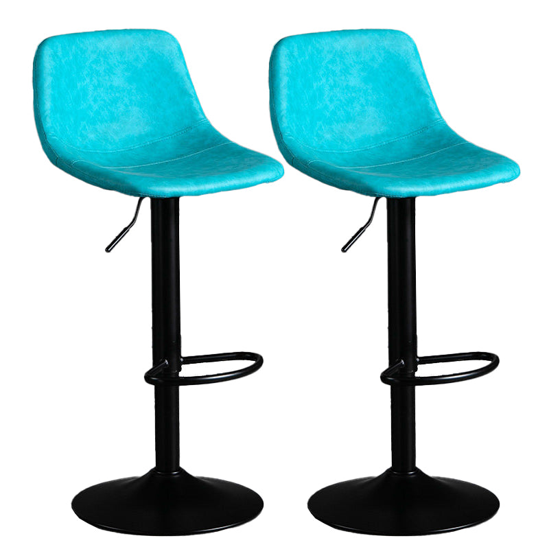 Industrial Metal Barstool Faux Leather Counter Stool for Home