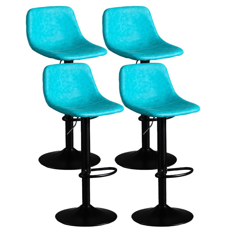 Industrial Metal Barstool Faux Leather Counter Stool for Home