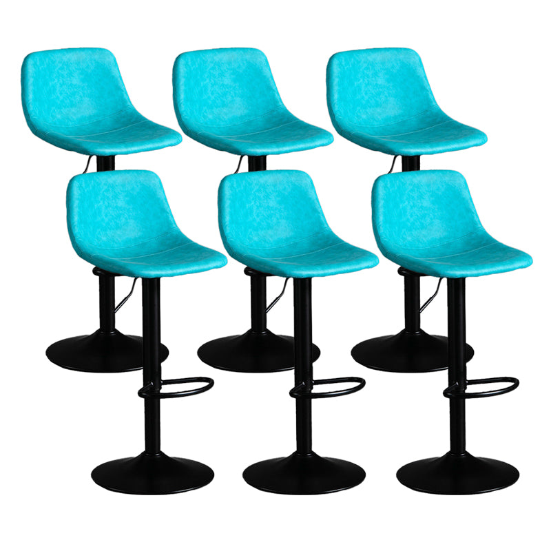 Industrial Metal Barstool Faux Leather Counter Stool for Home