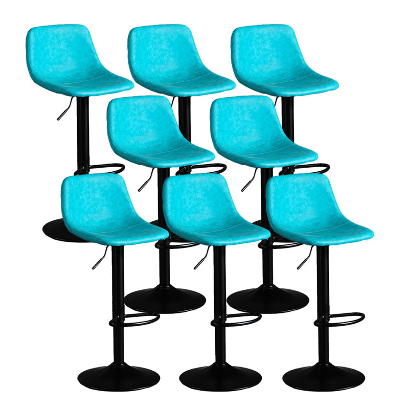 Industrial Metal Barstool Faux Leather Counter Stool for Home