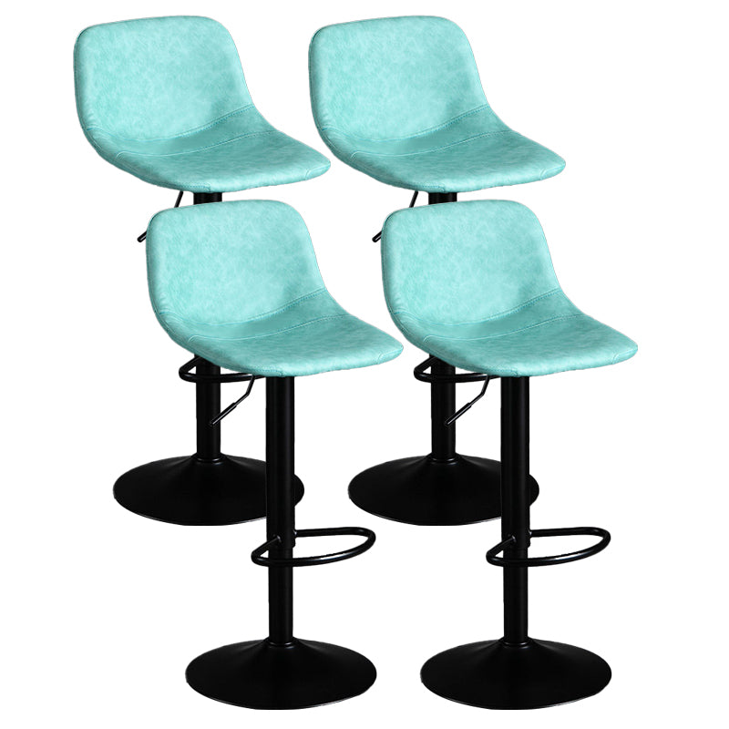 Industrial Metal Barstool Faux Leather Counter Stool for Home