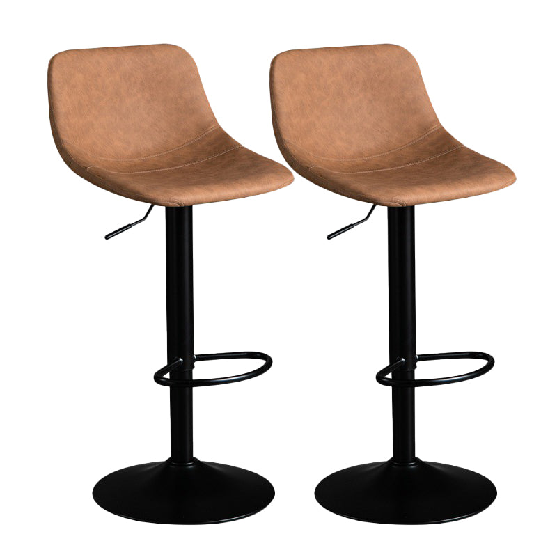 Industrial Metal Barstool Faux Leather Counter Stool for Home