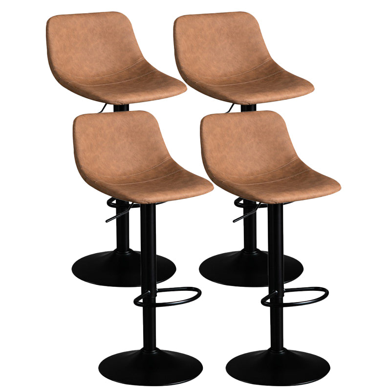 Industrial Metal Barstool Faux Leather Counter Stool for Home