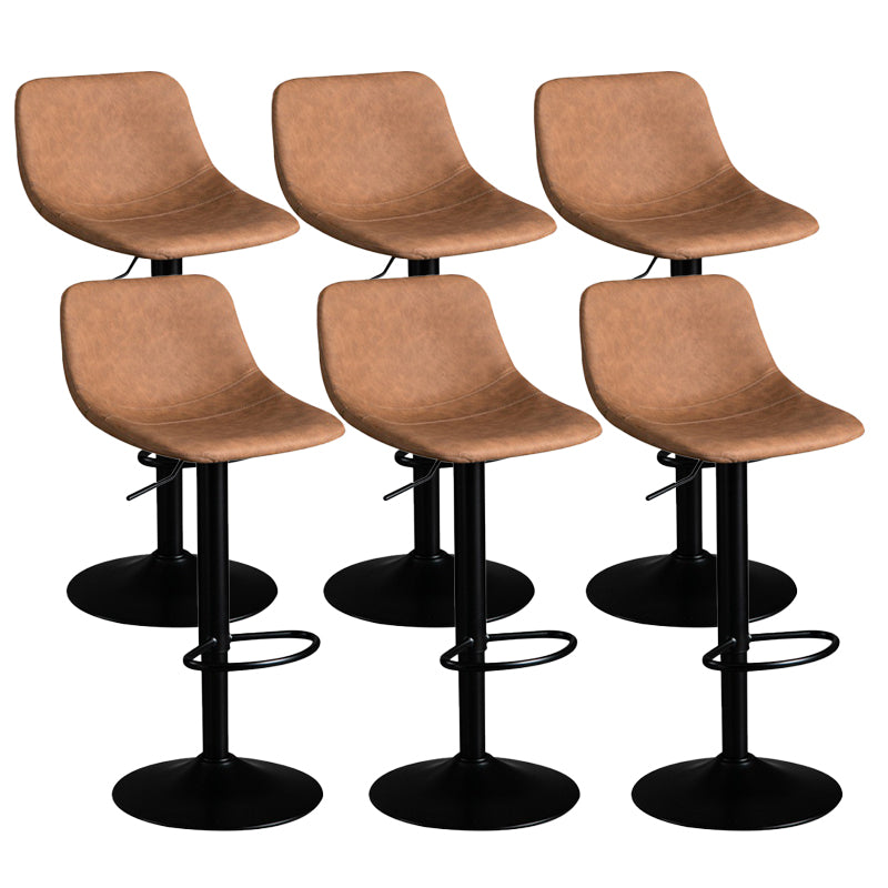 Industrial Metal Barstool Faux Leather Counter Stool for Home