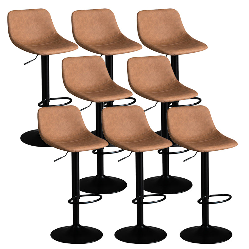 Industrial Metal Barstool Faux Leather Counter Stool for Home