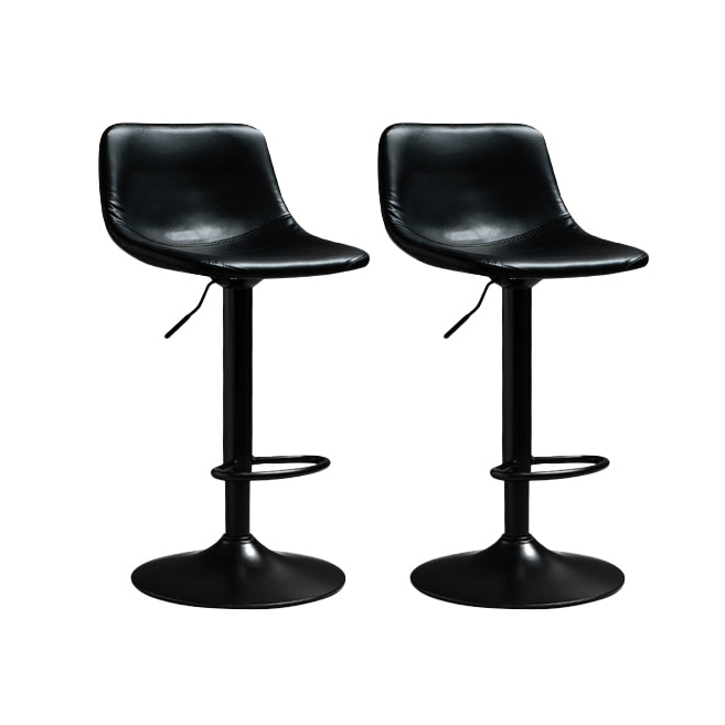 Contemporary PU Leather Footrest Barstool Adjustable Height Bar Stool