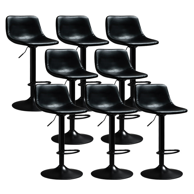 Contemporary PU Leather Footrest Barstool Adjustable Height Bar Stool