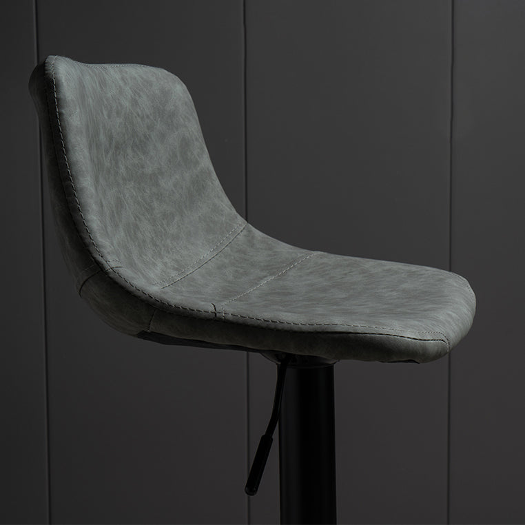 Contemporary PU Leather Footrest Barstool Adjustable Height Bar Stool