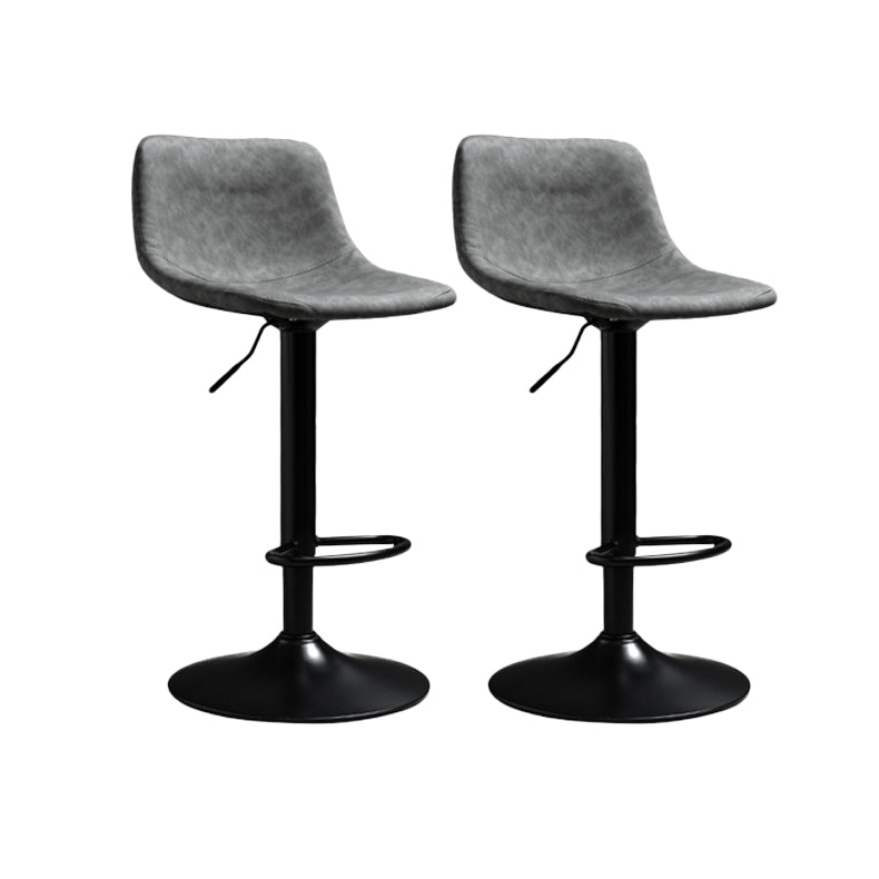Contemporary PU Leather Footrest Barstool Adjustable Height Bar Stool