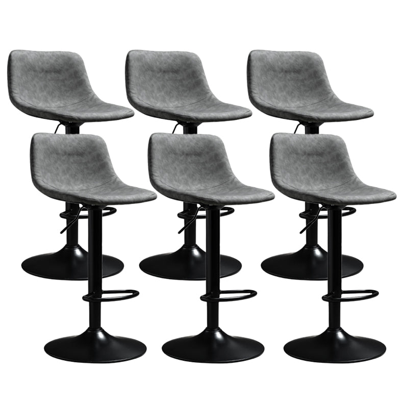 Contemporary PU Leather Footrest Barstool Adjustable Height Bar Stool