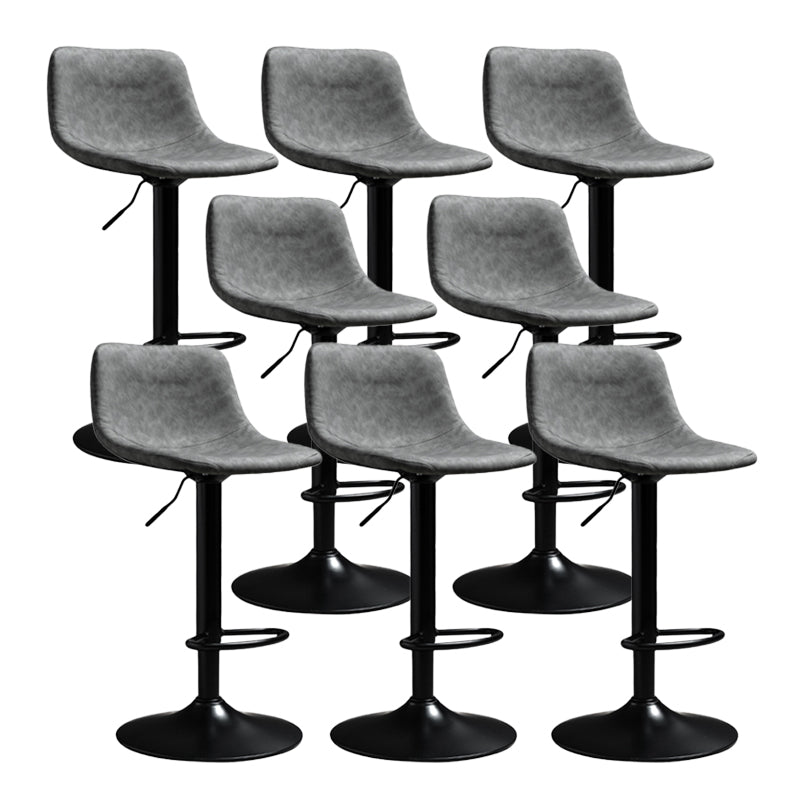 Contemporary PU Leather Footrest Barstool Adjustable Height Bar Stool