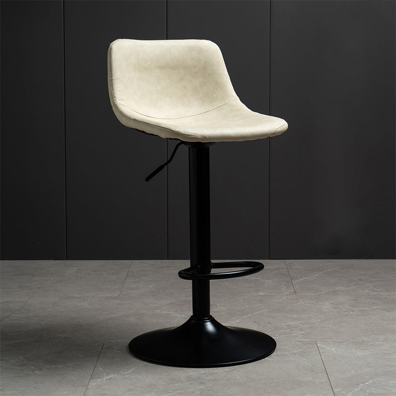 Contemporary PU Leather Footrest Barstool Adjustable Height Bar Stool