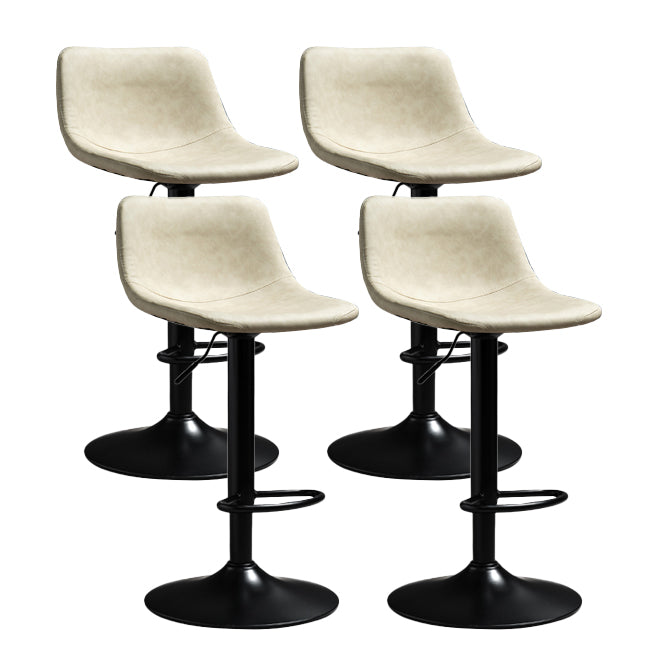 Contemporary PU Leather Footrest Barstool Adjustable Height Bar Stool