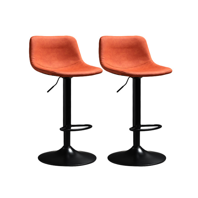 Contemporary PU Leather Footrest Barstool Adjustable Height Bar Stool