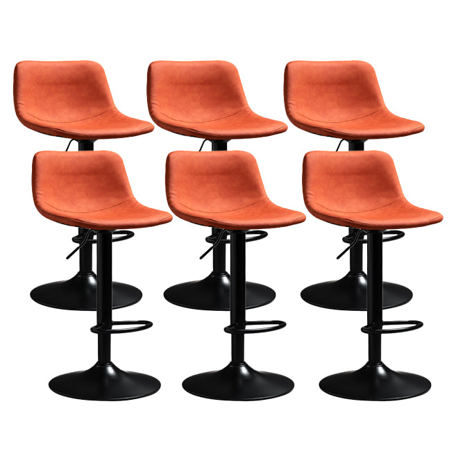 Contemporary PU Leather Footrest Barstool Adjustable Height Bar Stool