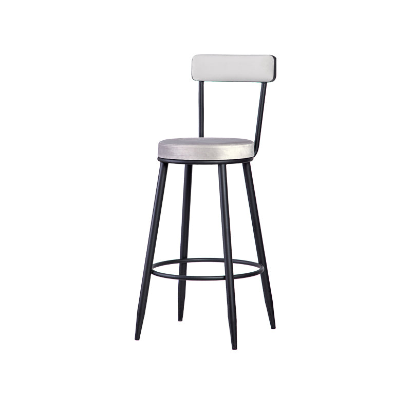 Scandinavian Iron Round Bar Stool Upholstered Velvet Counter Stool