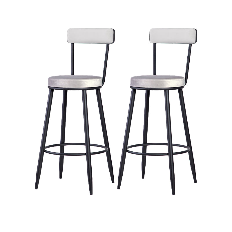 Scandinavian Iron Round Bar Stool Upholstered Velvet Counter Stool