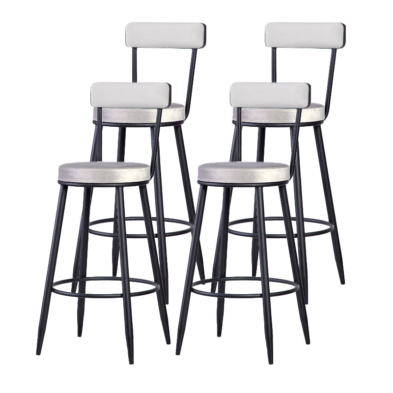 Scandinavian Iron Round Bar Stool Upholstered Velvet Counter Stool