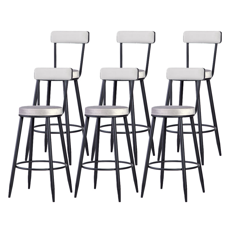 Scandinavian Iron Round Bar Stool Upholstered Velvet Counter Stool