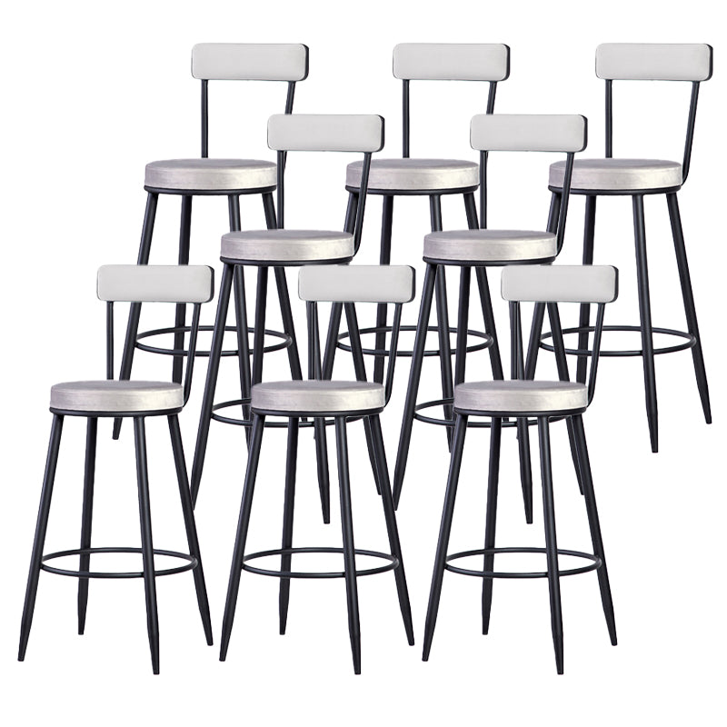 Scandinavian Iron Round Bar Stool Upholstered Velvet Counter Stool