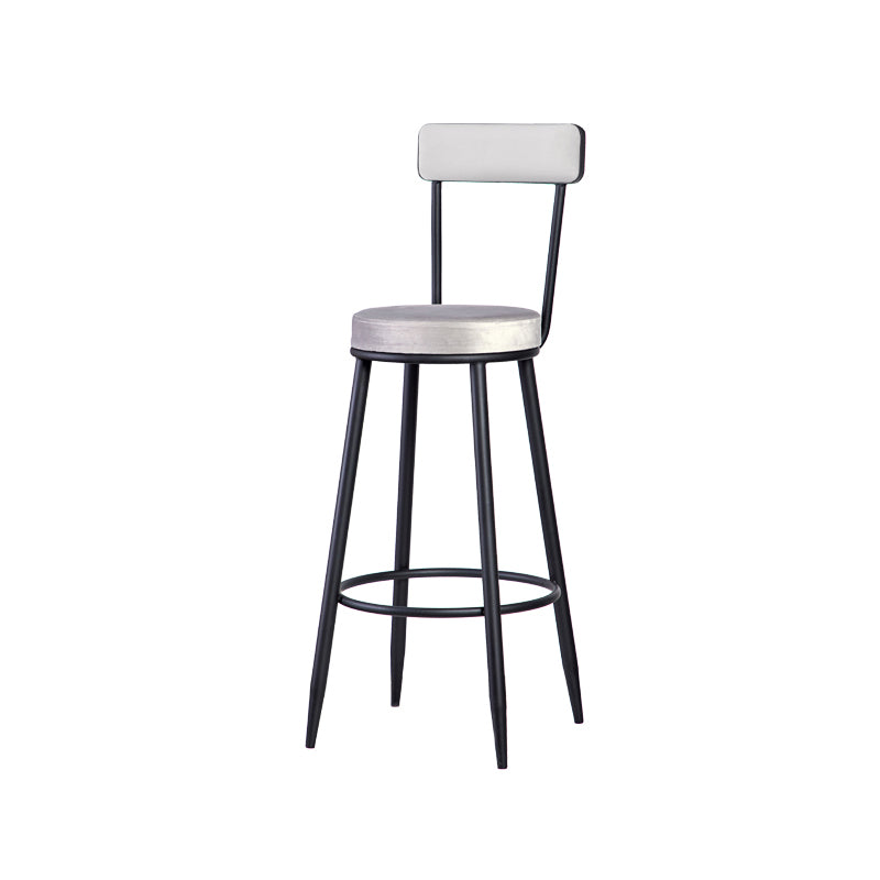 Scandinavian Iron Round Bar Stool Upholstered Velvet Counter Stool