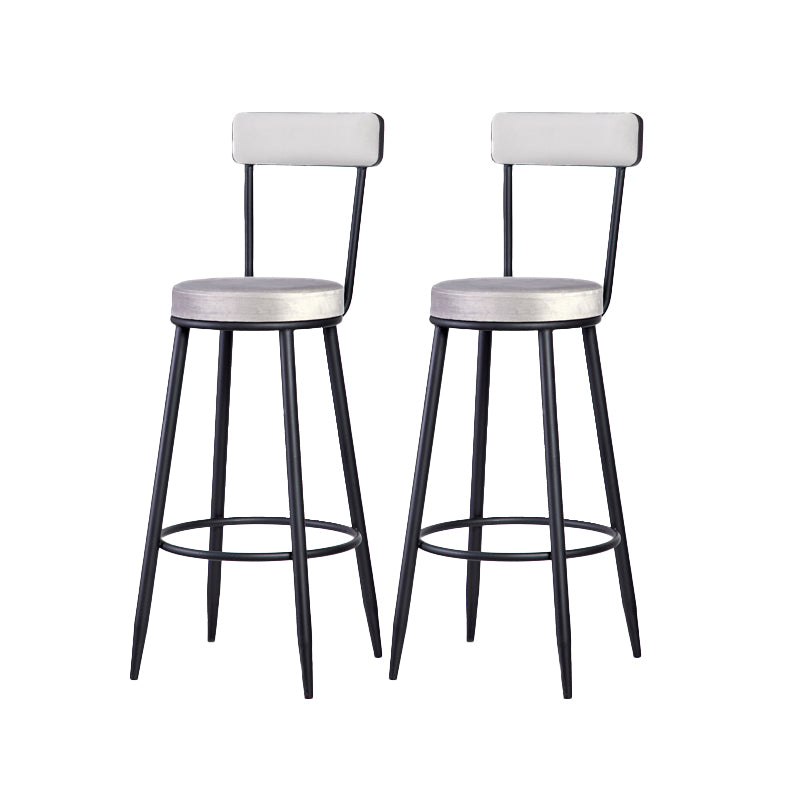 Scandinavian Iron Round Bar Stool Upholstered Velvet Counter Stool