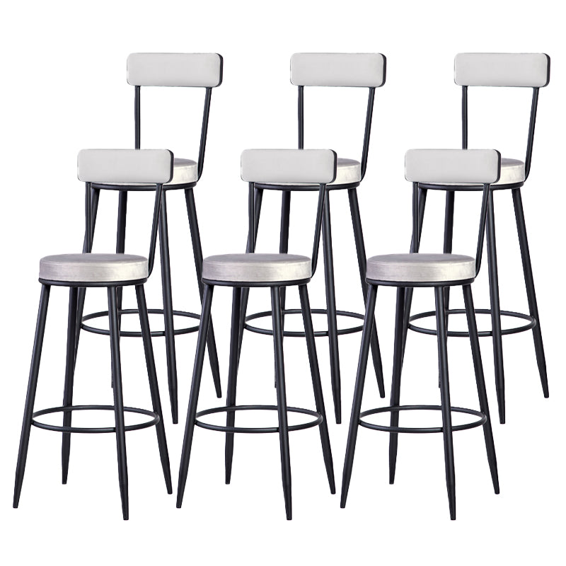 Scandinavian Iron Round Bar Stool Upholstered Velvet Counter Stool