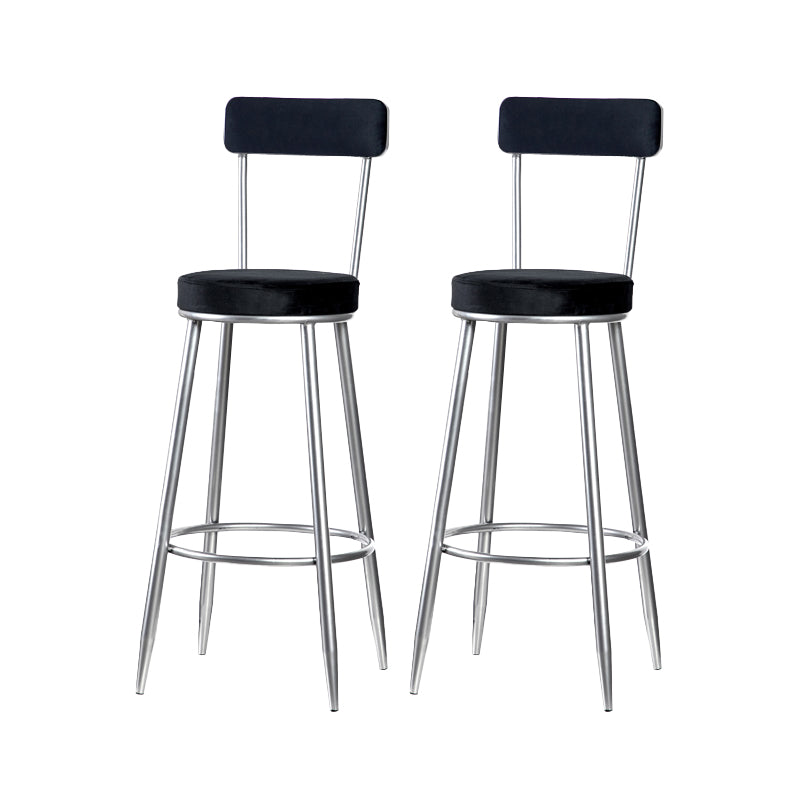 Scandinavian Iron Round Bar Stool Upholstered Velvet Counter Stool
