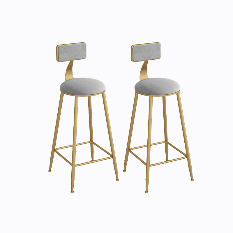 Industrial Metal Barstool Faux Leather Fabric Counter Stool with Gold Legs