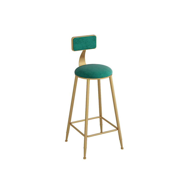 Industrial Metal Barstool Faux Leather Fabric Counter Stool with Gold Legs