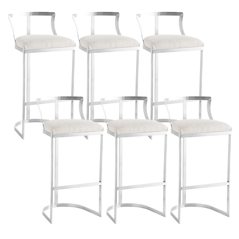 Glam Style Upholstered Counter Height Stool Metal Bar Stool Bar Stool