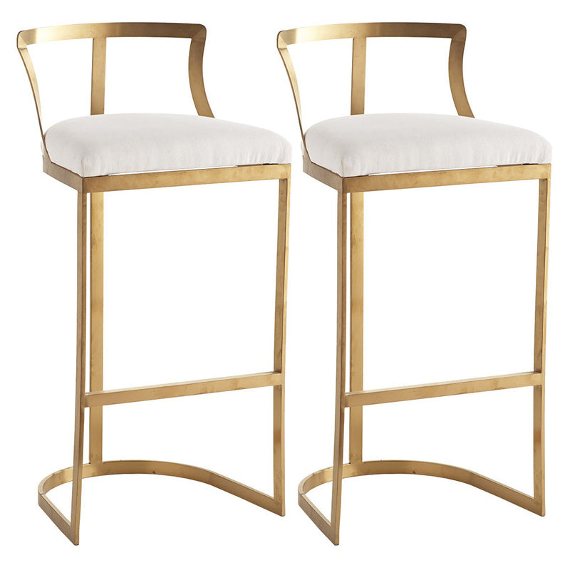 Glam Style Upholstered Counter Height Stool Metal Bar Stool Bar Stool