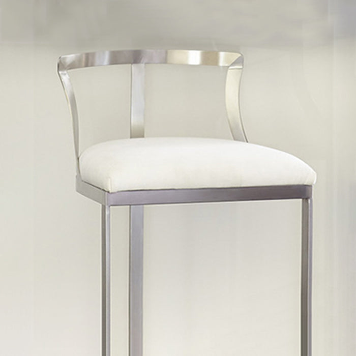 Glam Style Upholstered Counter Height Stool Metal Bar Stool Bar Stool