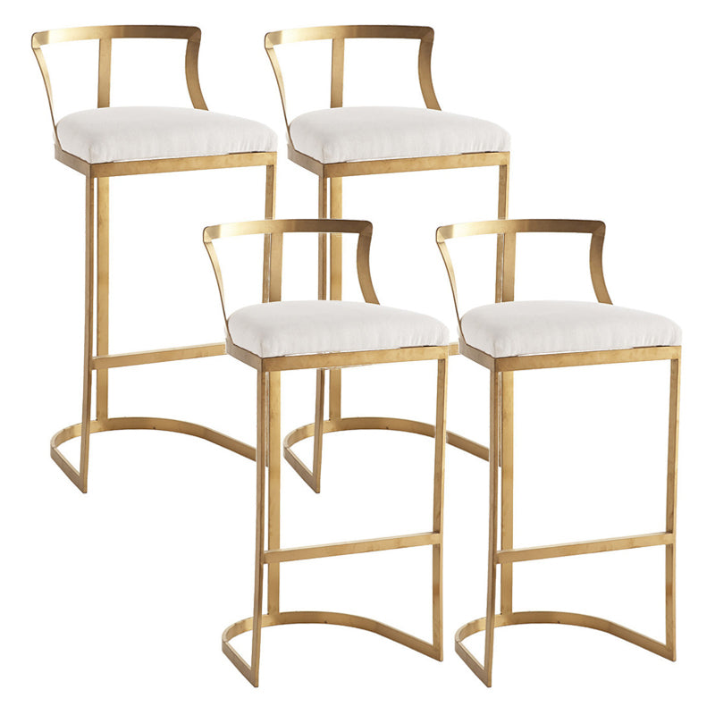 Glam Style Upholstered Counter Height Stool Metal Bar Stool Bar Stool