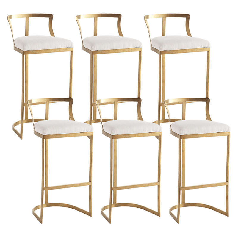 Glam Style Upholstered Counter Height Stool Metal Bar Stool Bar Stool