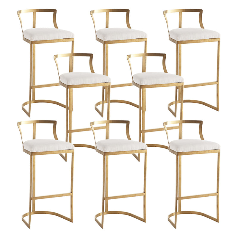 Glam Style Upholstered Counter Height Stool Metal Bar Stool Bar Stool