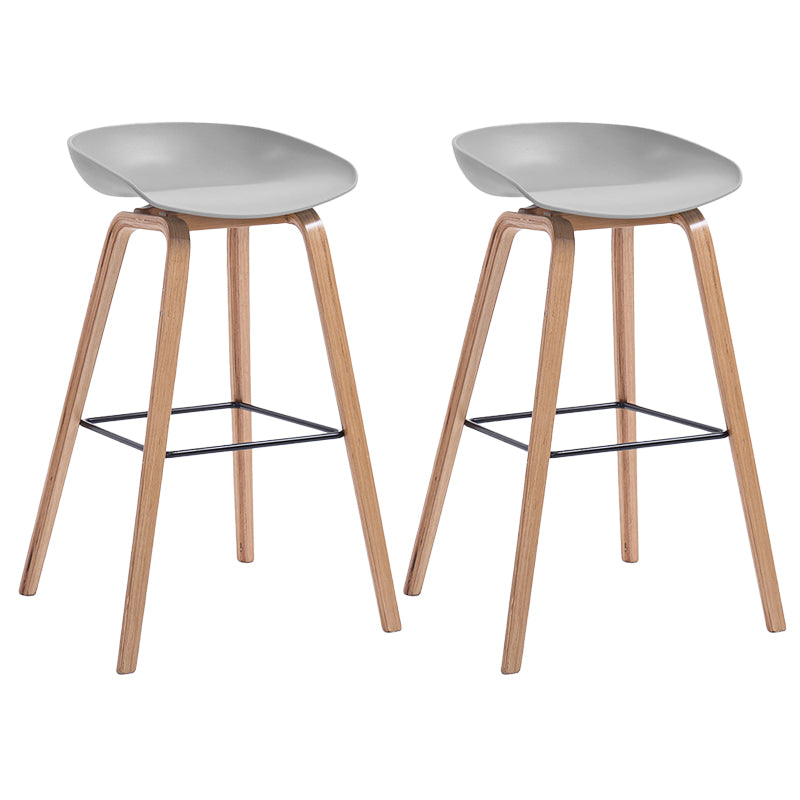 Contemporary Wood Stool Backrest Counter Plastic Counter Stool in Matte Finish for Indoor