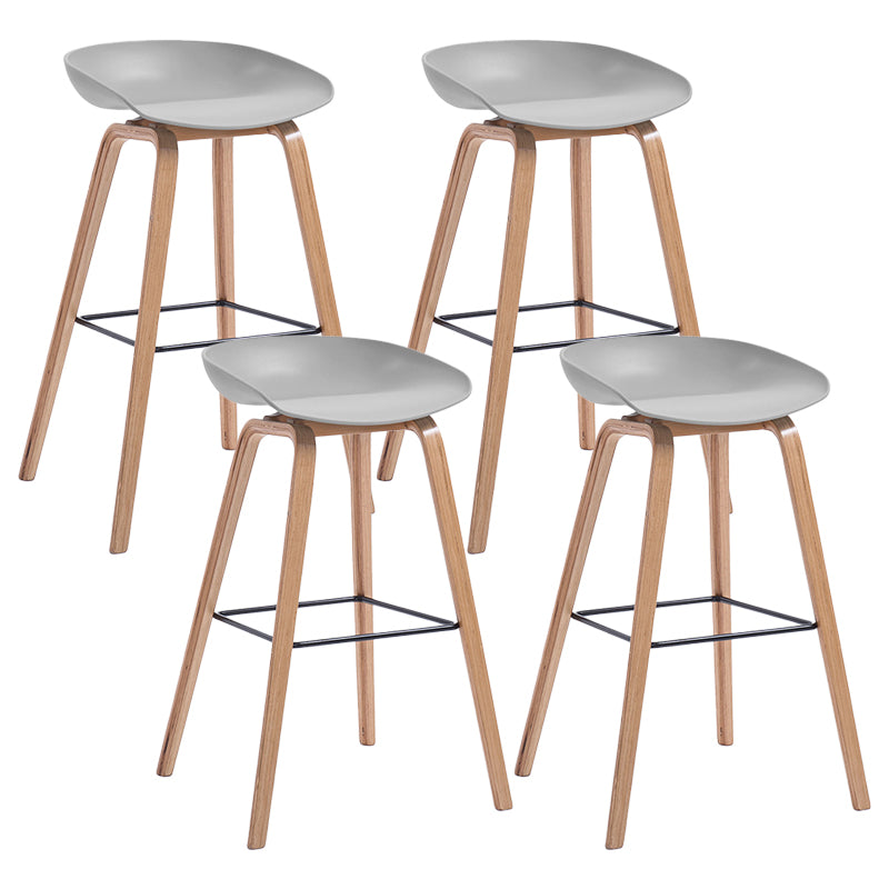 Contemporary Wood Stool Backrest Counter Plastic Counter Stool in Matte Finish for Indoor