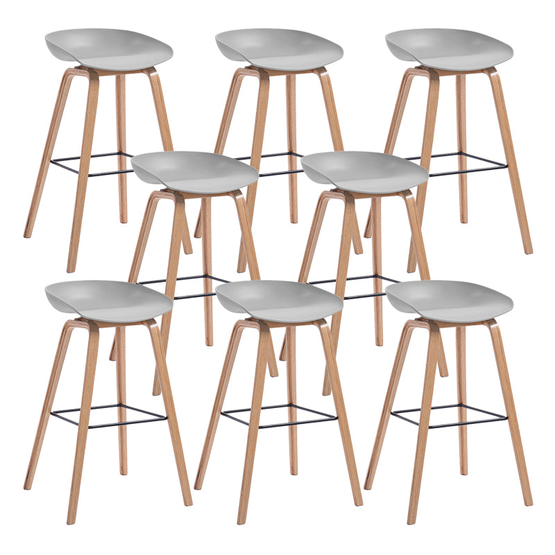 Contemporary Wood Stool Backrest Counter Plastic Counter Stool in Matte Finish for Indoor
