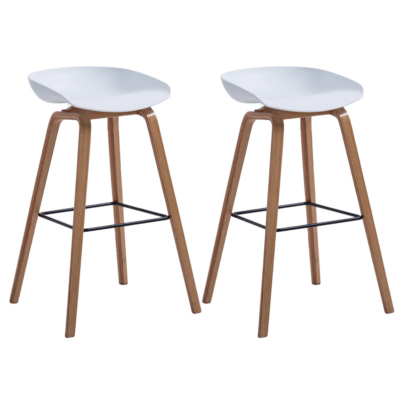 Contemporary Wood Stool Backrest Counter Plastic Counter Stool in Matte Finish for Indoor
