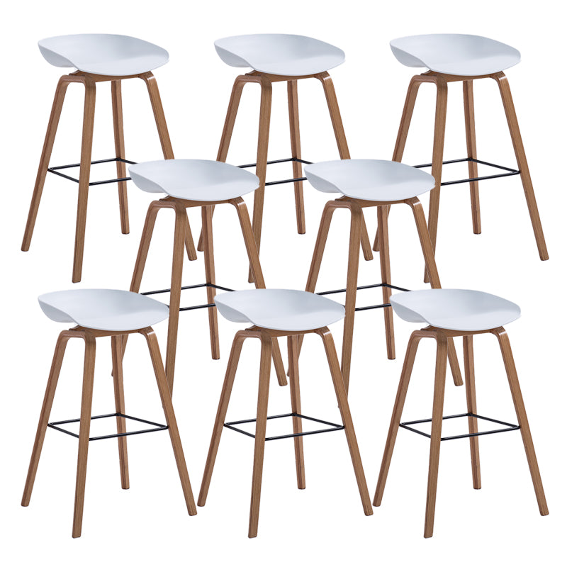 Contemporary Wood Stool Backrest Counter Plastic Counter Stool in Matte Finish for Indoor