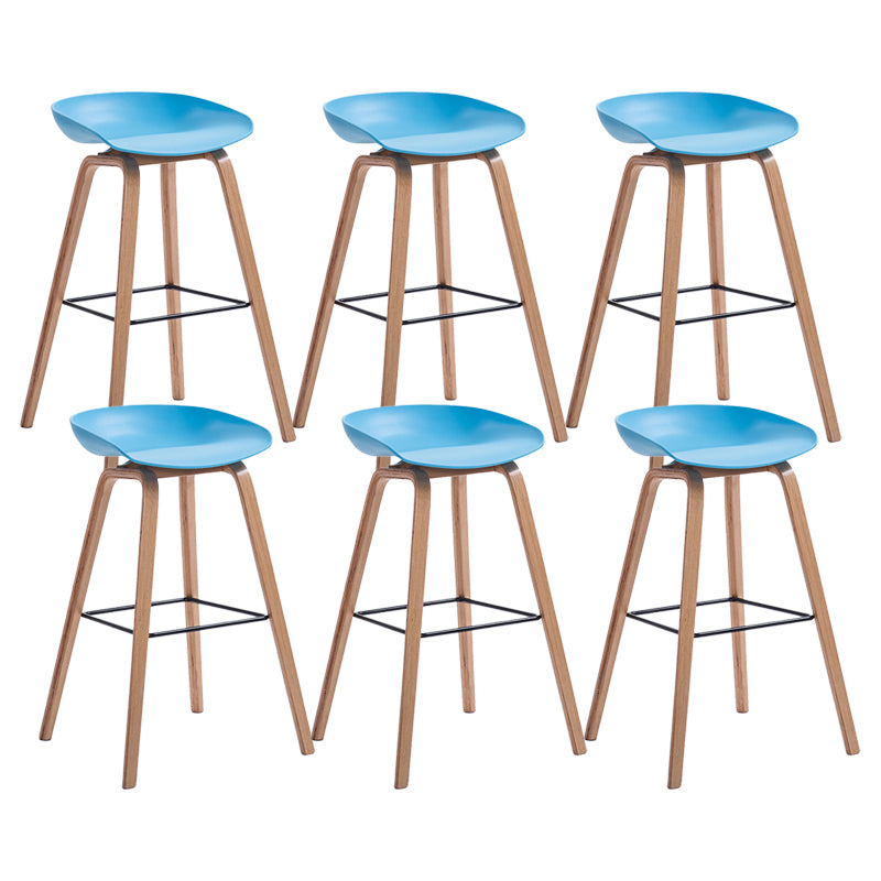 Contemporary Wood Stool Backrest Counter Plastic Counter Stool in Matte Finish for Indoor