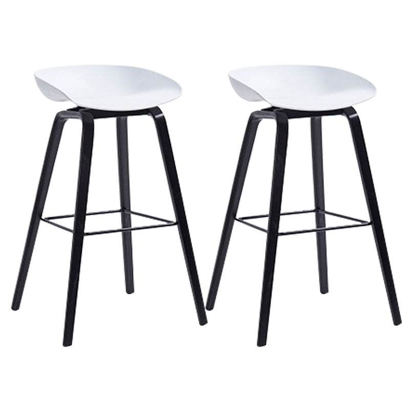 Contemporary Wood Stool Backrest Counter Plastic Counter Stool in Matte Finish for Indoor