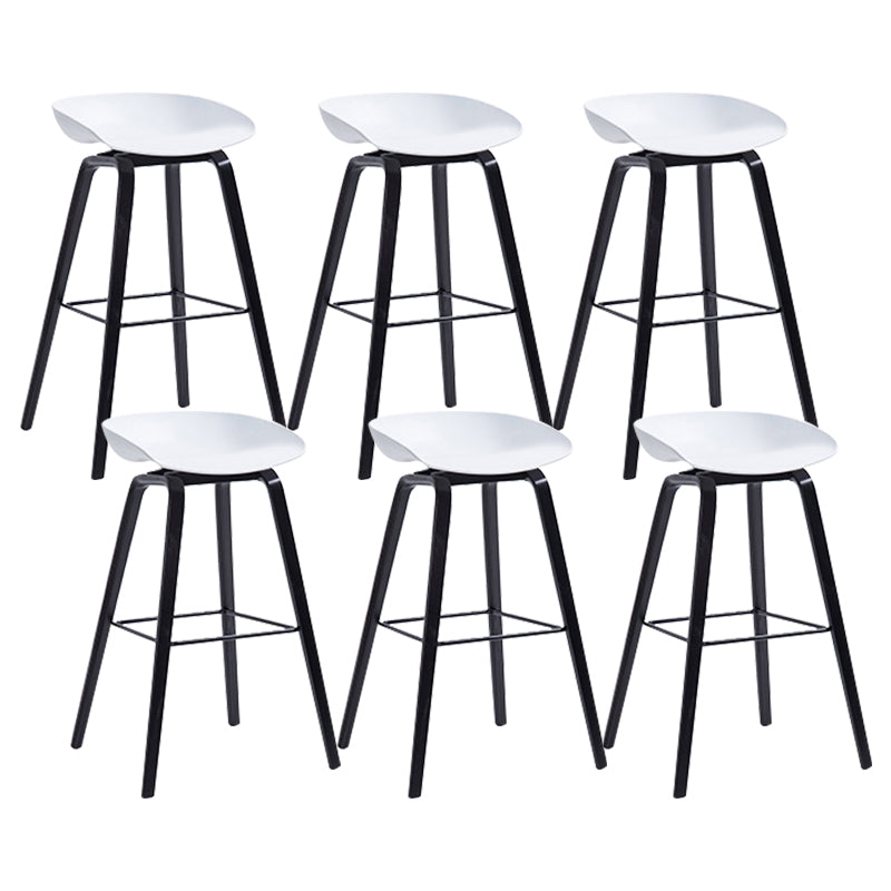 Contemporary Wood Stool Backrest Counter Plastic Counter Stool in Matte Finish for Indoor