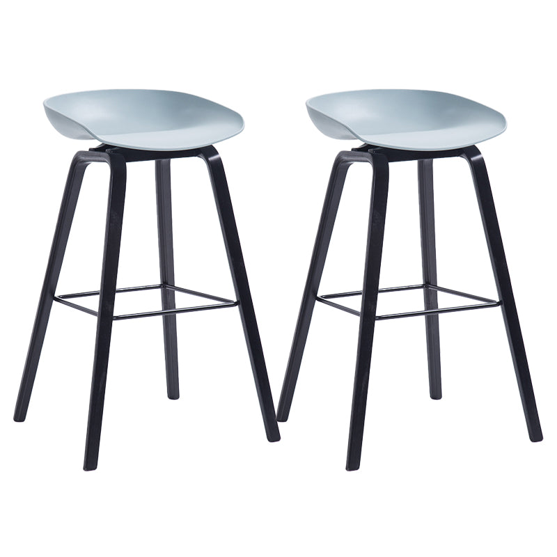 Contemporary Wood Stool Backrest Counter Plastic Counter Stool in Matte Finish for Indoor