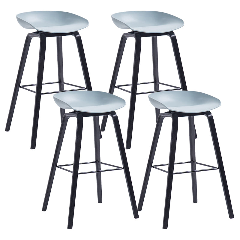Contemporary Wood Stool Backrest Counter Plastic Counter Stool in Matte Finish for Indoor