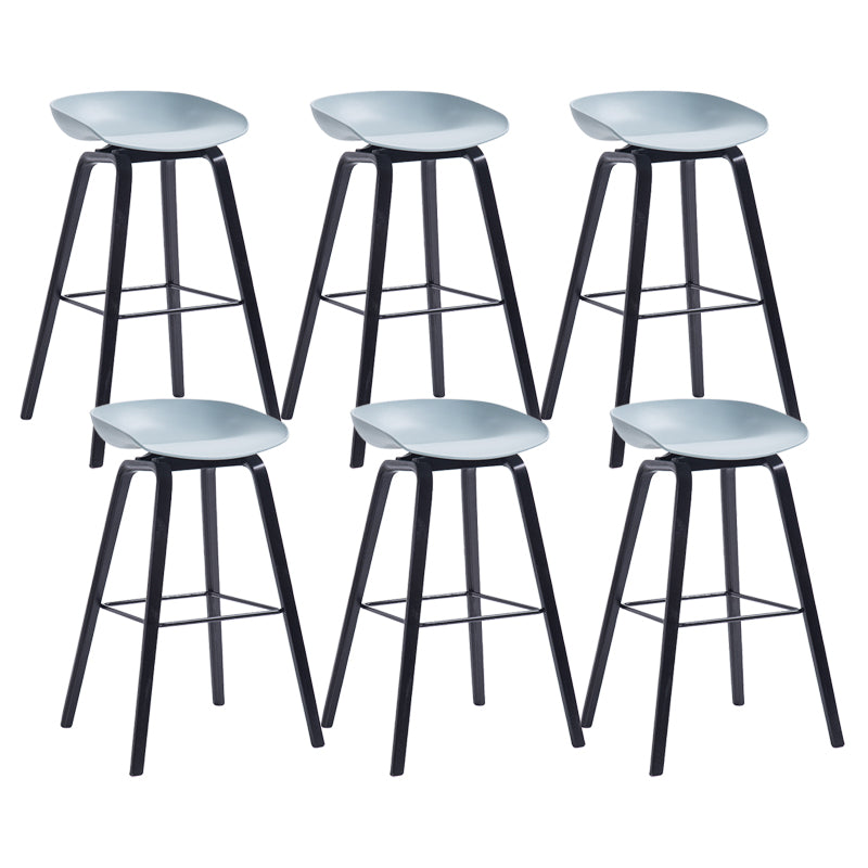 Contemporary Wood Stool Backrest Counter Plastic Counter Stool in Matte Finish for Indoor