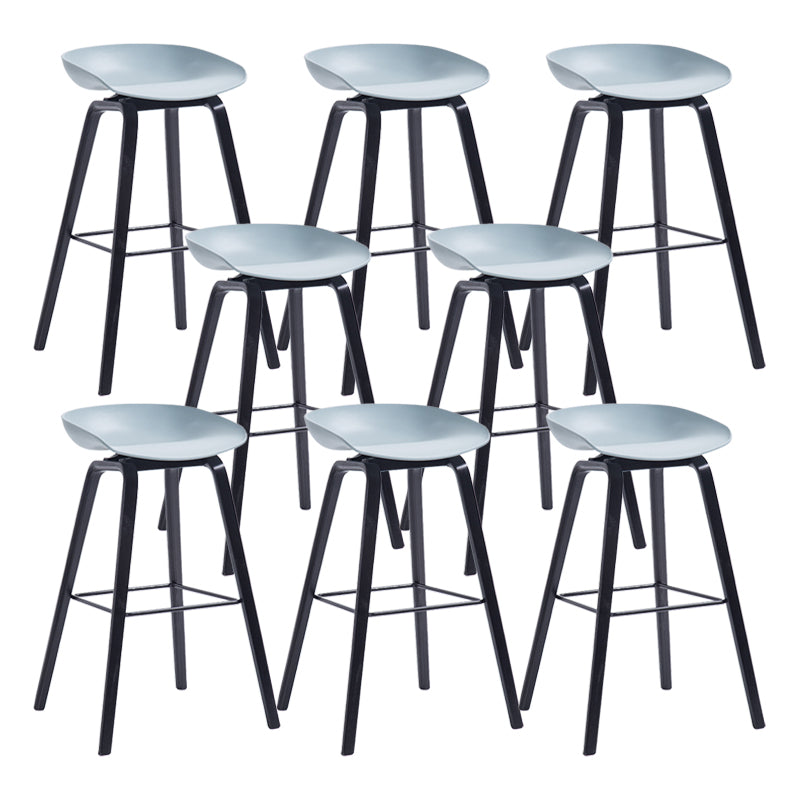 Contemporary Wood Stool Backrest Counter Plastic Counter Stool in Matte Finish for Indoor